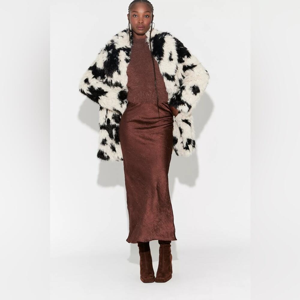 Free People Jade Spotted Faux Fur Coat